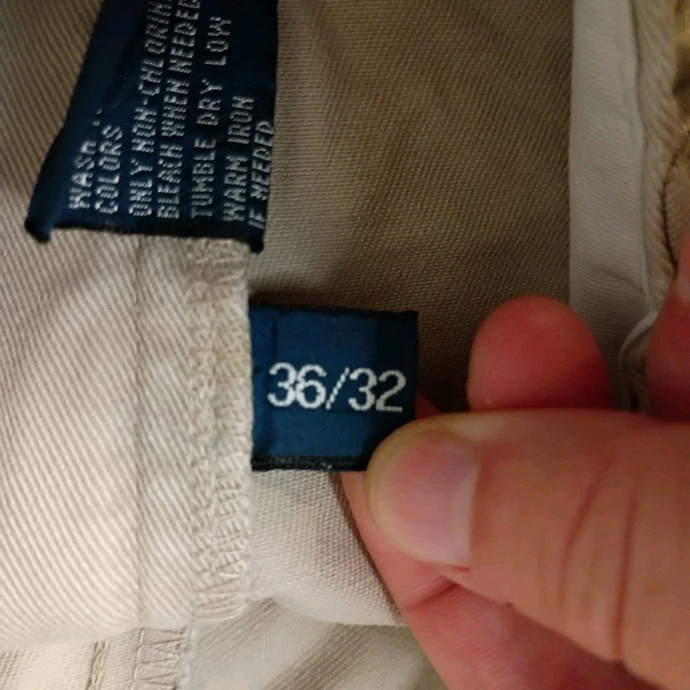 Polo Ralph Lauren Classic Chino Pants 36/32 (31) Khaki Cotton‎ Casual Trousers
